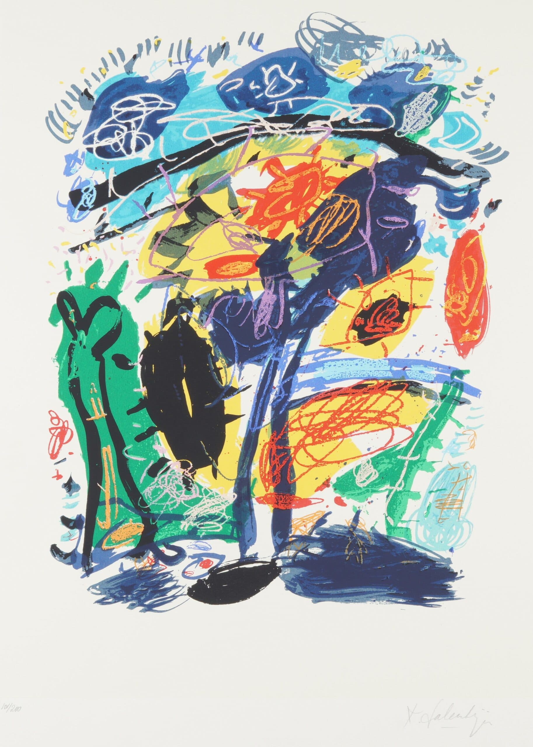 map 4 stuks zeefdrukken door Kees Salentijn